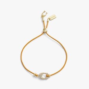 NWT COACH Womens Signature Pavé C Leather Slider Bracelet